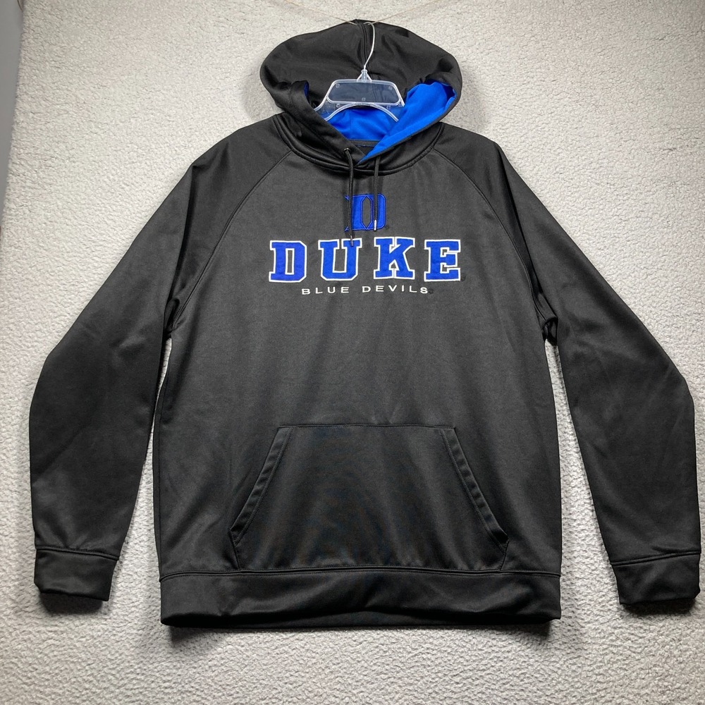 Duke University Blue Devils Hoodie Adult Large Black Pullover Sweatshirt FLAW‎